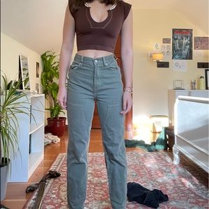 pacsun olive green straight leg cargo pants